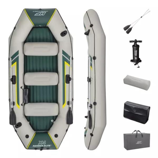 Pripučiama valtis kietu dugnu 4-vietė Bestway Ranger Elite X4 Raft, 320x148x47 cm, 65157