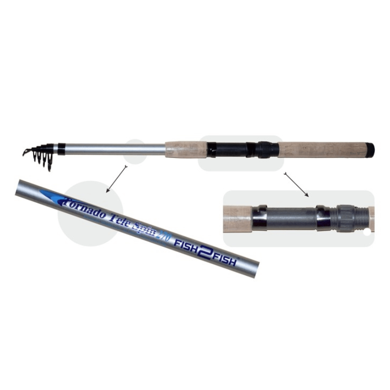 Teleskopinis Spiningas Fish2Fish Tornado Tele Spin 1005, Ilgis 2.7m, Testas 5-25g