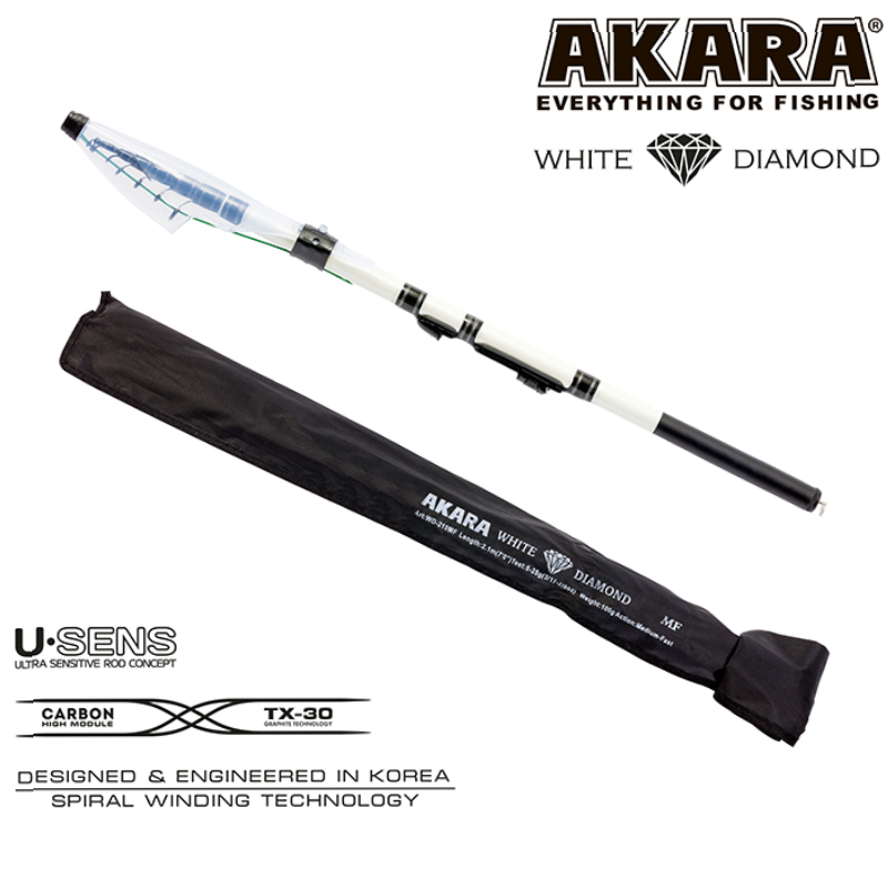Spiningas teleskopinis AKARA White Diamond MF TX-30 270 cm