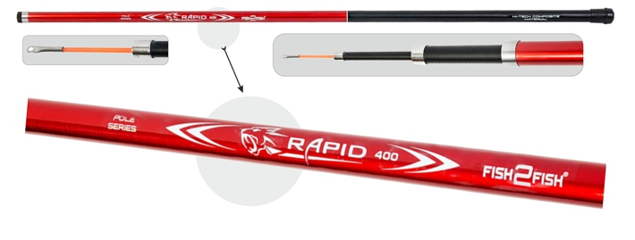 Meškerė Fish2Fish RAPID Pole HTC, Ilgis 3m Testas 10-40g.