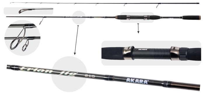 Jigo Spiningas AKARA Erion Jig TX-30 2-ų Dalių, Ilgis 198 cm Testas 2-8g.