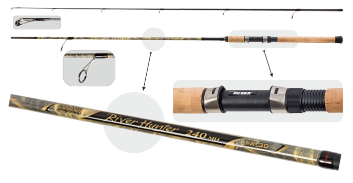 Universalus Spiningas AKARA River Hunter TX-30, Ilgis 2.70, Testas 10-45g.