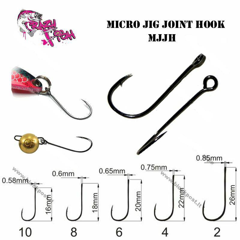 Kabliukai Crazy Fish Micro Jig Joint MJJH 10