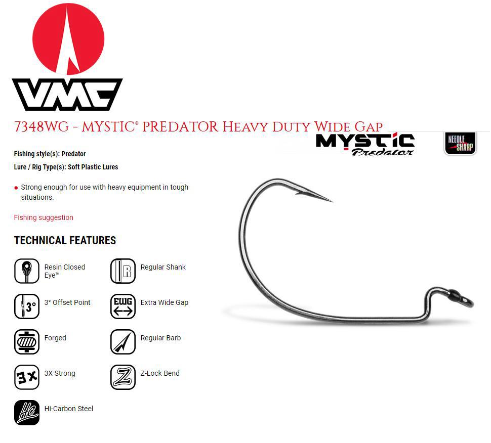 VMC 7348WG mystic Heavy Duty Wide Gap kabliukas Black Nickel 8/0