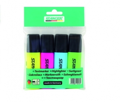 Stanger Teksto žymekliai 1-5 mm, 4 spalvų rinkinys 180009000